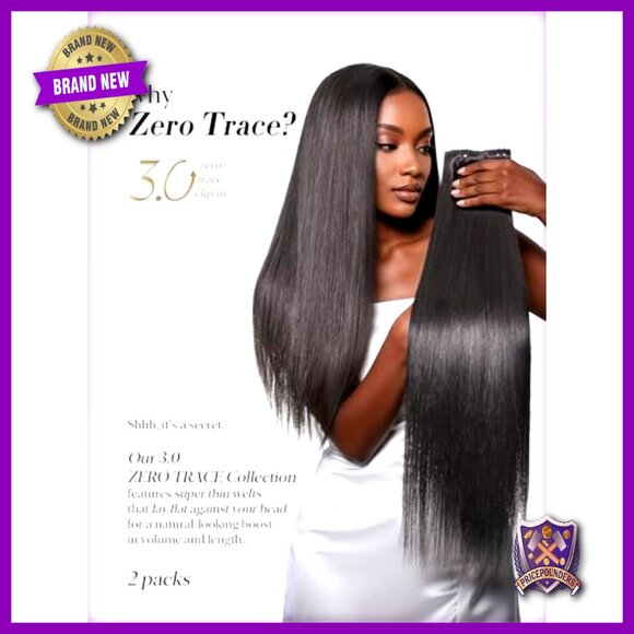 100% Human Hair Clip-In Extensions, 16 Inch Silky Straight, 7 Piece Set main image 6